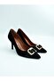 Black Suede Women's Stiletto - Genuine Leather