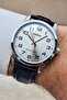 Brand Black Leather Cord Steel Case Men Wristwatch - 2