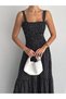 Strappy Polka Dot Viscose Fabric Floor Dress Length 125 cm - 4