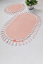 My Evilla Modern Simirna Decorative Plush Oval 60x100-50x60 Pompom Fringed Toilet Seat Set - 5