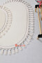 My Evilla Modern Simirna Decorative Plush Oval 60x100-50x60 Pompom Fringed Toilet Seat Set - 4