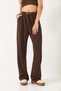 Women's Bitter Brown Double Pleated Detailed Belted Knitted Trousers 3851 60261449 - 5