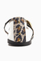 Genuine Leather Aliana White Buckle Leopard Detailed Women's Ballerinas - 4