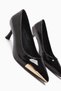 Carlota Black Patent Leather Pointed Toe Metal Detailed Heeled Women's Shoes - 4