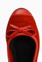 Genuine Leather Alfreda Red Suede Leather Detailed Bow Women's Ballerinas - 3
