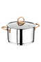 Oms 1087 Cylinder 18 Piece Gold Steel Pot Set with Handles - 3