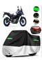 Suzuki V-Strom 650 Xt Abs Rear Bag Compatible Premium Motorcycle Tarpaulin (Lock Compatible) Black-Grey