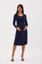 Navy Blue Maternity Long Sleeve Dress with Nursing Feature - 2