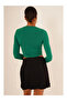 23254005 Sandy Tunnel Front Gathered Long Sleeve Blouse GREEN - 4