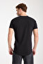 Black Crew Neck Garni Detailed Cotton Men's Basic - 6
