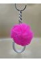 سلسلة مفاتيح Silver Angel Pompom فوشيا مع خيار صغير - 2