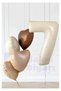 7 Year Old Themed Birthday Balloon Set in Retro Beige and Brown Tones