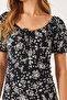 Women's Black Patterned Gathered Knitted Dress 70292 60271049 - 6