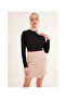 23254279 Camisole One Shoulder Neckline Drawstring Crop Blouse Black - 2