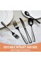20 Pcs Black Silverware Set, Food-Grade Stainless Steel Flatware Set for 4, Square Cutlery Set - 7