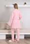 Maternity Short Sleeve Pajamas and Long Sleeve Dressing Gown Suit/ Button Lace Collar and Sleeve / Slippers and Crown Gift - 3
