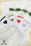 Women's (4 Pairs) Quarter Socket Soft Heart Model Cotton Anti-Sweat Socks Set - 7