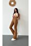 Women's High Waist Lycra Stretchy Flared Leg Fabric Pants - 8
