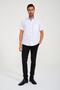 Classic Short Sleeve Open Ground Box Pattern Linen Cotton Gift Boxed Men's Shirt Fs-000745 - White Navy - 6