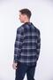Oversized Lumberjack Soft Textured 100% Cotton Checked Gift Boxed Men's Shirt Fs-002169 - Navy Blue - 4