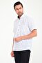 Classic Short Sleeve Armure Striped Flam Linen Button-Down Collar Gift Boxed Men's Shirt Fs-000678 - White a