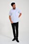 Classic Short Sleeve Linen Cotton Garneli Men's Shirt with Gift Box Fs-000748 - Light Blue - 8