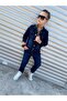 Jeans Jacket / Denim Pants / Long Sleeve Plaid Shirt 3-Piece Set - 2