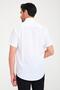 Classic Short Sleeve Open Ground Box Pattern Linen Cotton Gift Boxed Men's Shirt Fs-000745 - White Navy - 5