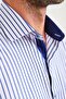Classic Short Sleeve Thick Striped Gift Boxed Men's Shirt Fs-000702 - White Cobalt Blue - 5
