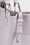 Women's Wide Leather Short Hand Holding Long Logo Detailed Strap Pink Shoulder Bag Ew 000362   Af12036-M4033 - 6