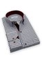 Classic Long Sleeve Colorful Checkered Gift Boxed Men's Shirt Fs-002154 - White Burgundy - 2