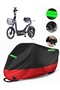 Volta Vsm Compatible Premium Motorcycle Tarpaulin (Lock Compatible) Black-Red