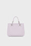 Women's Magnetic Buckle Silk Print Logo Removable Shoulder Strap External Zipper Interior Section Pink - 4