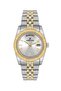 Dk.3.10038-3 Domed Calendar with Day Display Roman Numerals Steel Plated Metallic-Gold Re