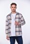 Oversized Lumberjack Soft Textured 100% Cotton Checkered Gift Boxed Men's Shirt Fs-002202 - Beige