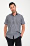 Classic Short Sleeve Thick Striped Gift Boxed Men's Shirt Fs-000702 - Black White - 2