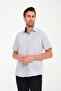 Classic Short Sleeve Linen Cotton Garneli Men's Shirt with Gift Box Fs-000748 - Gray - 3