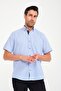 Classic Short Sleeve Neon Square Collar Buttoned Men's Shirt with Gift Box Fs-001221 - Blue - 3