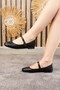 Daily Black Women's Flat Shoes Oval Toe Thin Band Buckle Belt Orthopedic Home Work Office Lightweight Shoes M-506 - 3