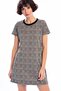 8402772 Jacquard Plaid Patterned Zippered Back Dress Plaid Gray - 3