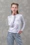 Girl's Long Sleeve Shiny Bodysuit - White - 2