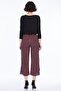 8231222 Viscose Woven Tie-Up Pants Black Red Striped - 6