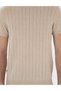 Beige Linen Blended Regular Fit Crew Neck Knitwear T-Shirt 50305992-Vr011 - 6