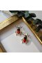Orange Enameled Insect Earrings