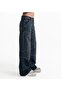 Navy Blue Color Asymmetrical Boyfriend Jeans - 3