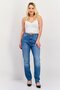 Women Slim Fit Washed Stretchable Straight Leg Jeans, Blue - 2