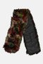 Women Abstract Print Faux Fur Scarves 125 x 25 cm, Red