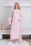 Maternity Nightgown Suit Front Buttoned 2 Pieces Nightdress & Dressing Gown Set Short Sleeve Nightdress & Long Sleeve Dressing Gown