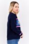 Women Crew Neck Brand Logo Sweater, Navy - 4