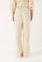 Women's Beige Elastic Tied Pocketed Gilded Muslin Palazzo Trousers 80152 60271077 - 8